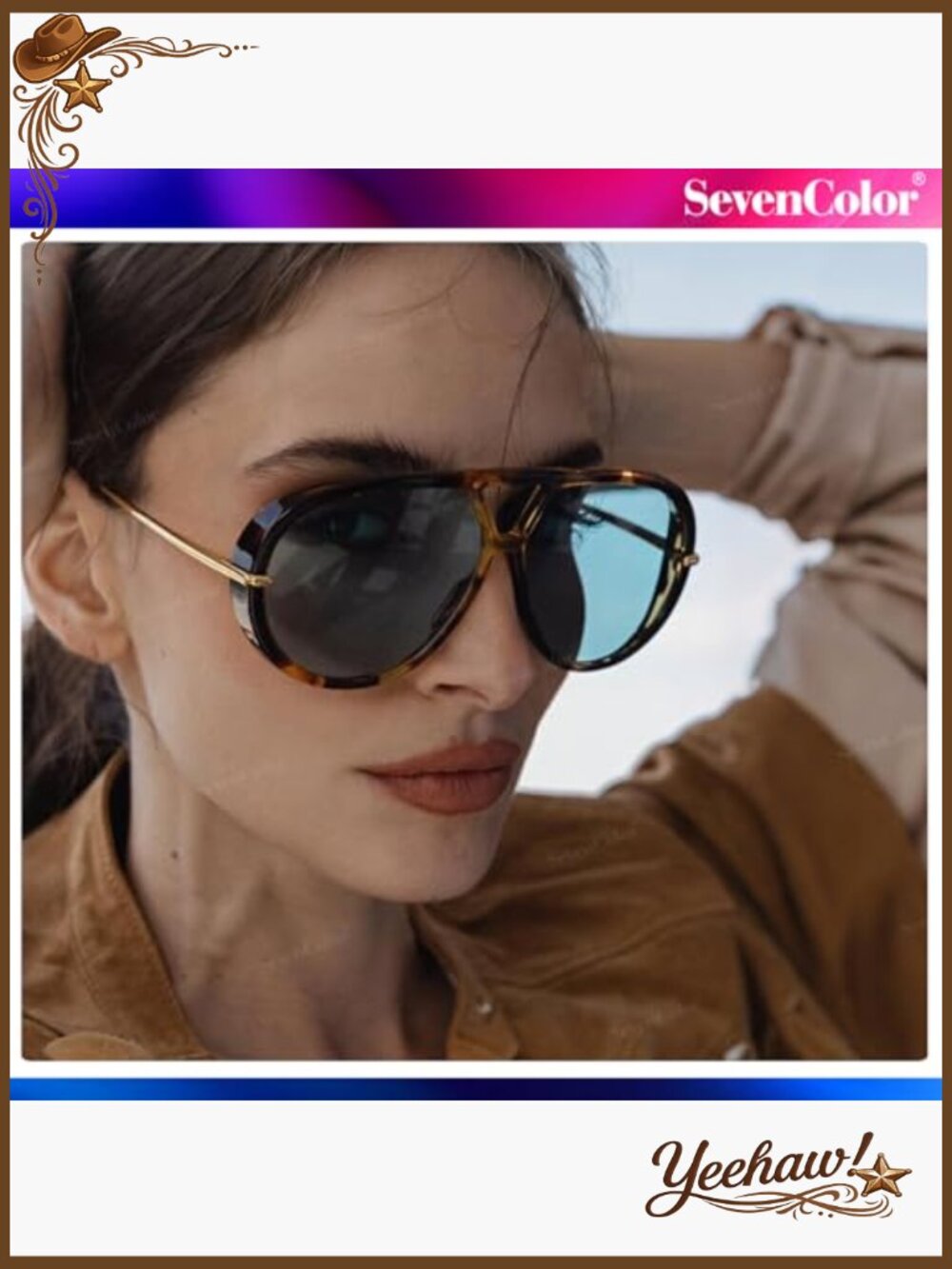 Oversized Aviator Sunglasses Retro Shield UV400 Protection Unisex - Picture 2 of 7